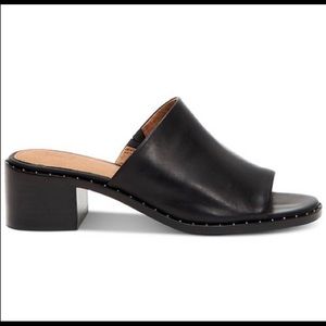 Frye Black Leather Cindy Mule Sandal 10M